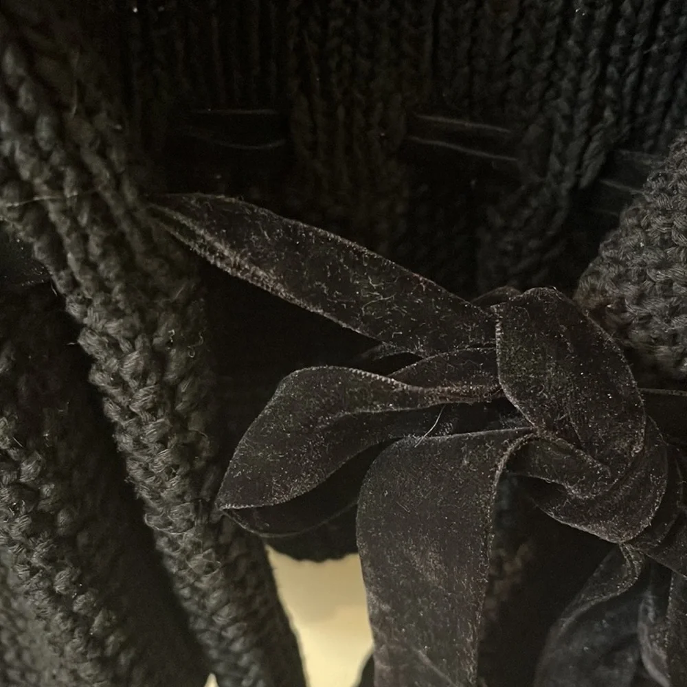 RALPH LAUREN SWEATER W VELVET TIE SIZE MEDIUM - Picture 5 of 5